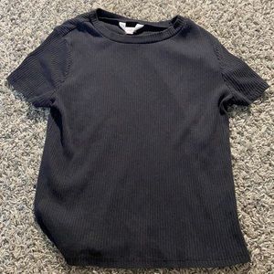 black ribbed shirt